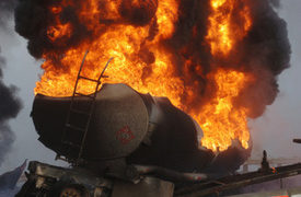 Fire Sparked in Milk, Diesel Tanker Crash on Arizona I-10; 1 Dead