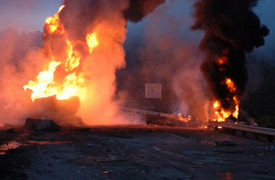 18-Wheeler Jackknifes, Catches Fire in Northwest Houston; 2 Injured